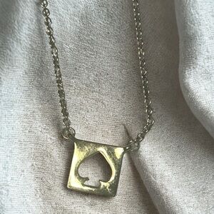 Kate Spade Gold Toned Spade Pendant Necklace Classic Designer Charm